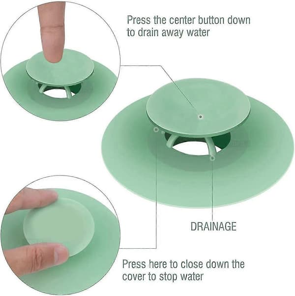WJTG Universal Silikon Avloppsplugg 5-pack, UFO Tryck Golvbrunn, Universal Silikon Diskbänksplugg