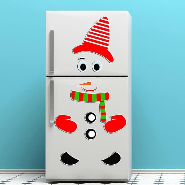 Jul Snögubbe Magnetisk Kylskåpsmagnet Vattentät Väggdekor