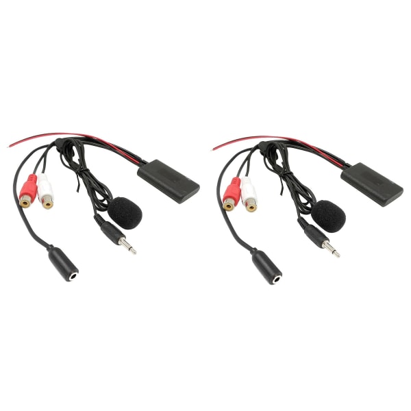 2x Universal Bilradio 3.5mm Rca Audio Aux Input Bluetooth Mikrofon Kabel Til Pioneer Til Til Til
