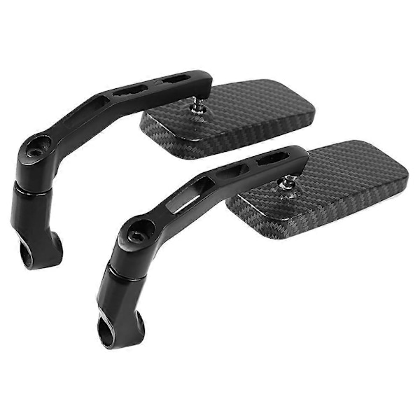 Par Universella Motorcykel Rektangulära Backspeglar 8mm 10mm Kolfiber