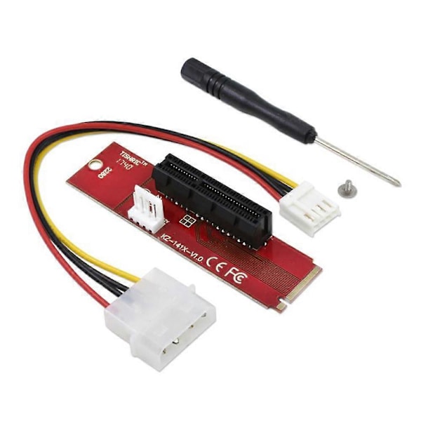 NGFF M.2 Key M2 PCIE-sovitin BTC-kaivinkoneen Riser-muuntimelle Punainen uros F