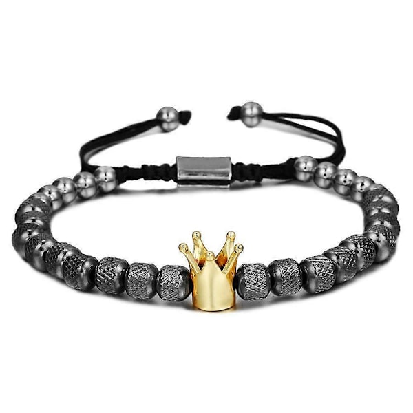 Till Min Man Armband - Räta Upp Din Krona Kompatibel Med Pojkvän Make, Justerbar Pärlfärg 2