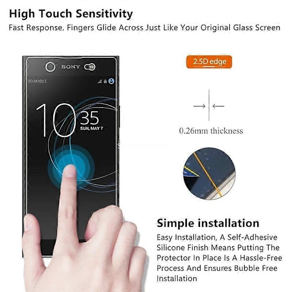 Skyddsfilm Glas för Sony XA1 Ultra Telefonskärmskydd Härdat Glas
