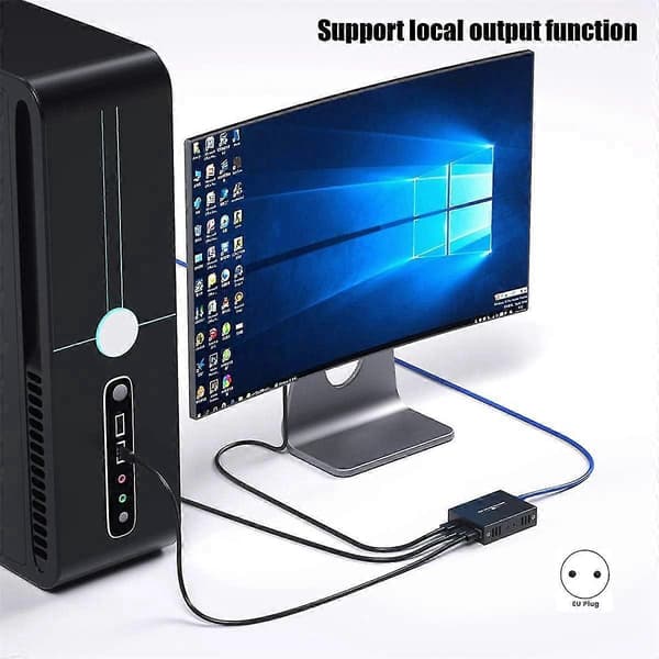 60M -Kompatibel KVM-forlenger -Kompatibel USB KVM Ethernet-forlenger Sender Mottaker EU-kontakt