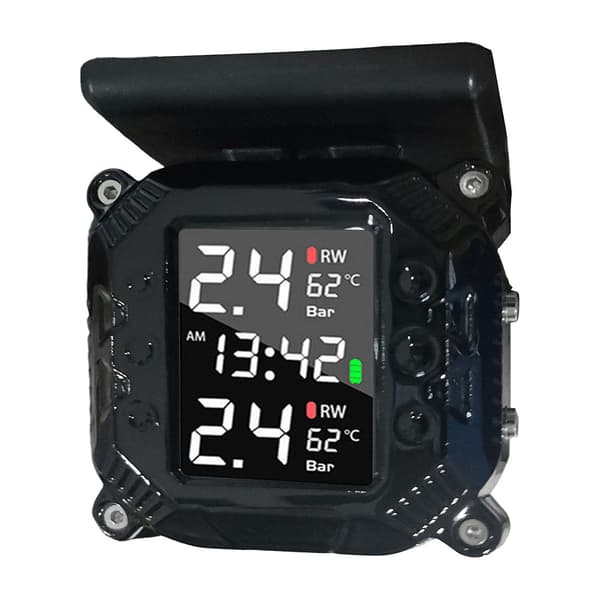 Motorcykel TPMS Noggrann Temperaturövervakning Multifunktionell LCD-Skärm Däcktrycksövervakningssystem Motorcykeltillbehör