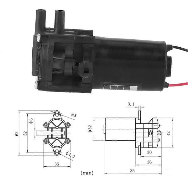 ZC-A210 12V Mini Plast Høyeffektiv Selvsugende Vannpumpe DC Girpumpe