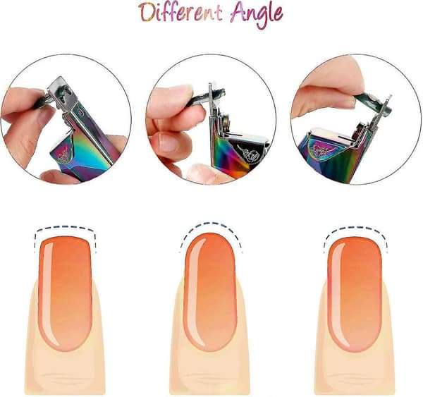4 stk. Spidstang Akryl Negletipper Clipper Rustfrit Stål Trimmer Neglepleje