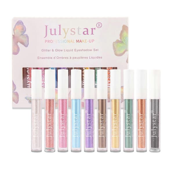 Ögonskuggstift Diamant Flytande Glitter Pärlhighlight Glitter Matt Avslutning Flytande Set 10*2,5ml
