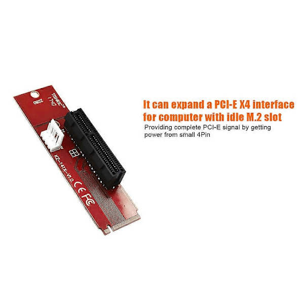 NGFF M.2 Key M2 PCIE-sovitin BTC-kaivinkoneen Riser-muuntimelle Punainen uros F