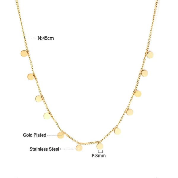 Delikat Multi Disc Choker Halskjede for Kvinner Jenter