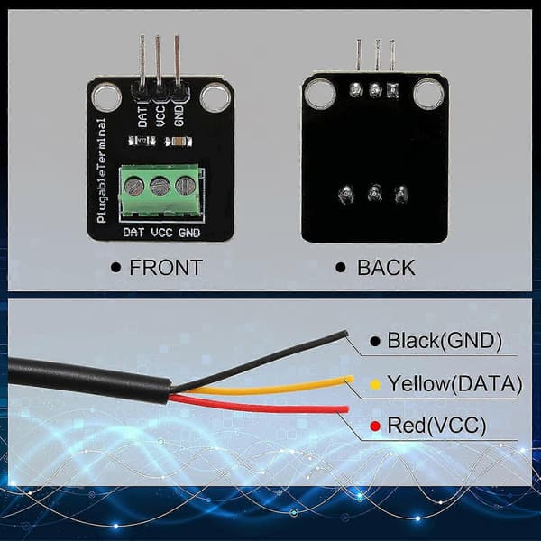 4 Sæt DS18B20 Temperatur Sensor Kit med 1 M/ 3.2 Ft Vandtæt Digitalt Rustfrit Stål Probe -55 Banmo