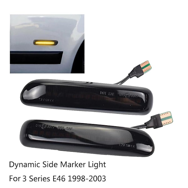 Bil Røgfyldt Led Dynamisk Sidemarkerlys Blinklys Til 3 Serie E46 Coupe 1997-2001