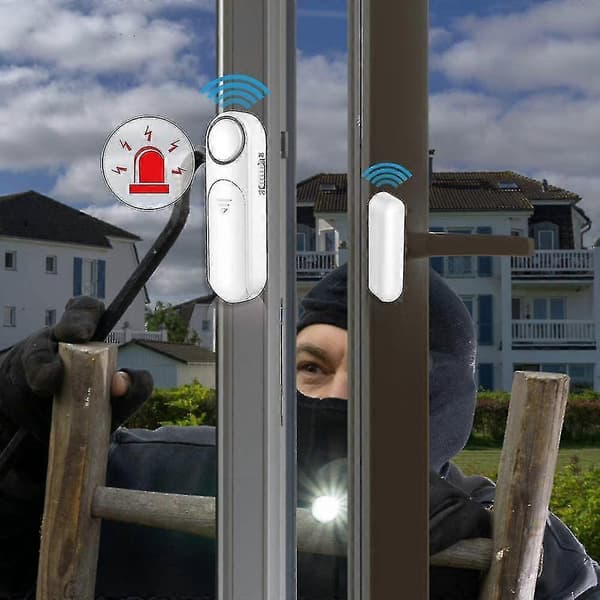 Trådlöst hemlarm, dörr- och fönsterlarm 4 lägen Trådlöst magnetiskt system sensor (2-pack)