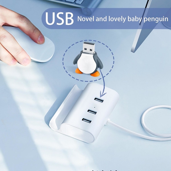 16 GB Søt Baby Pingvin USB 2.0 Flash Drive Dataminne - Svart og Hvit