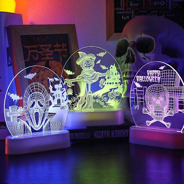 Wekity Halloween-koristevalo, Kurpitsa-muotoinen 3D-yövalo, kaukosäädin, Halloween-sisustus lapsille makuuhuoneeseen, lämmin valkoinen