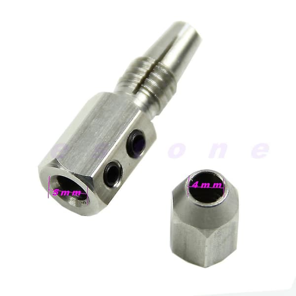 Flex Collet Koppling För 5mm Motoraxel & 4mm Kabel Rc Båt Rostfritt Stål 1st