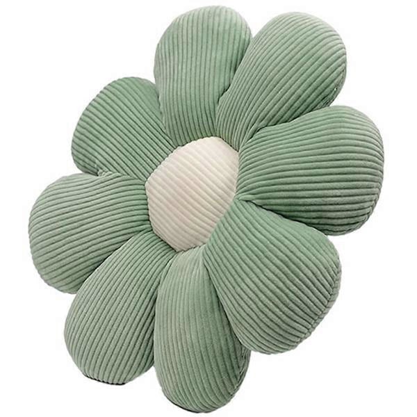 Blomkuddar, 50 cm Blomformad Kudde, Blomma Golvkudde Sittdyna, Mjuk Blomma Kudde för Hem Soffa Bil Grön