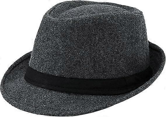 Hat, Panama Hat, Elegant Vinter Bowler Hat, Gentleman Jazz Hat, Varm Efterår Vinter Hat, til Rejsefest Udendørs, (Lysegrå)