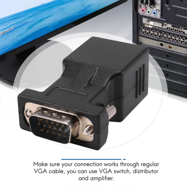 VGA Extender Uros - LAN CAT5 CAT6 RJ45 Verkkokaapelisovitin