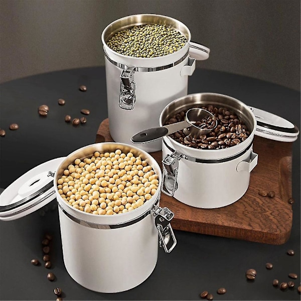 Kaffeböna Lufttät Kök Matförvaring Organizer Behållare Låda Livsmedelsgodkänd Förpackning Förvaring Andningsburkar,b