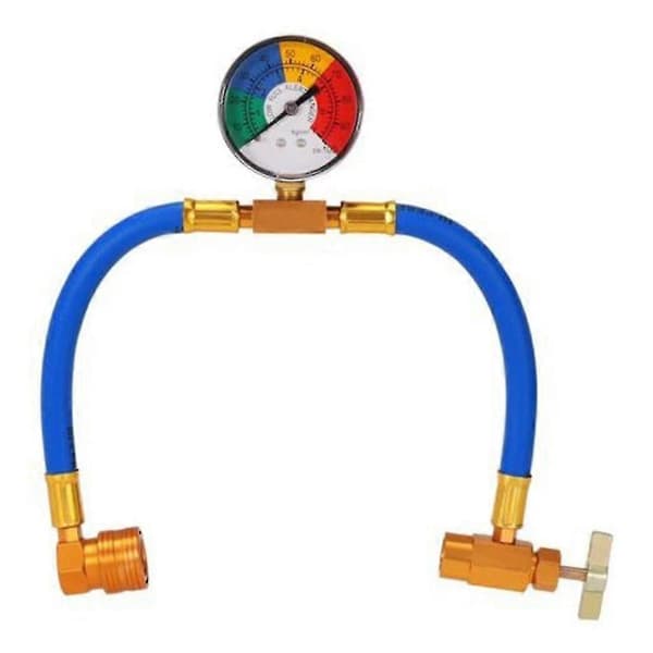 Auto Aircondition Ac R134a Kølemiddel Påfyldning 20cm+20cm Slange Måler(hy)