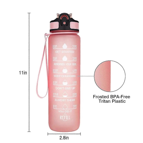 Vedenkeittopullo Aika-merkinnällä 1l Vuotamaton Oljella Ja Suodattimella Tritan BPA Vapaa