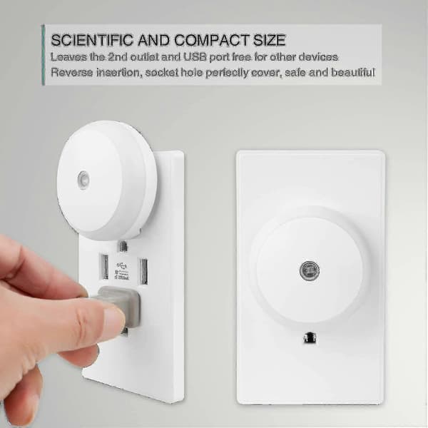 Amber Nattlys, Plug-in LED-nattlys, Skumring til daggry-sensor, Energieffektiv, Plugg inn