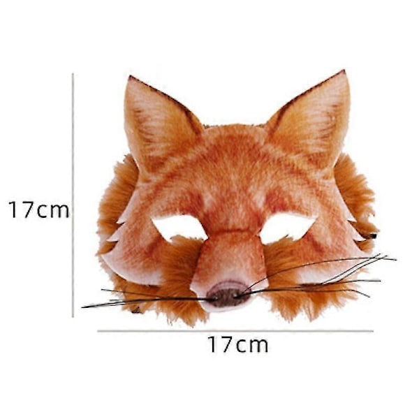 Realistisk Fuskpäls Mr Fox Djurmask för Vuxna och Barn - Perfekt för Te-bjudningar och Maskerader