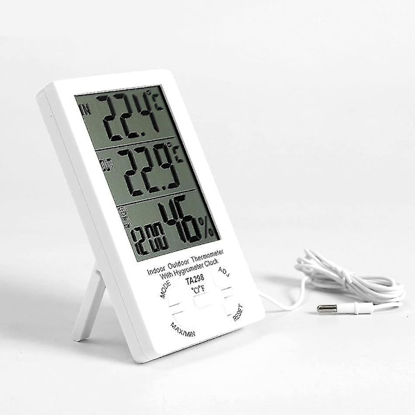 Ta298 Digital Lcd Interior And Outdoor Temperature Hygrometer Temperature And Humidity Meeting Meeting Meeting For The House, Office And Hotel, Hospit