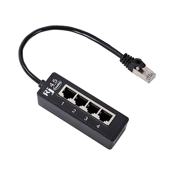 4 i 1 RJ45 LAN-kontakt Ethernet-nätverkssplitterkabel 1 hane till 4 LAN-port för nätverksutbyggnad