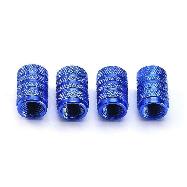 Aluminium Car Wheel Tyre Valve Stems Air Dust Cover Screw Cap( Blue)(4pcs)