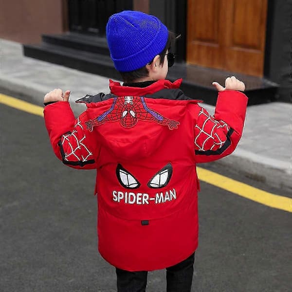 Spider-Man Hettejakke Barn Vinter Varm Frakk 130cm(6-7 years) Red