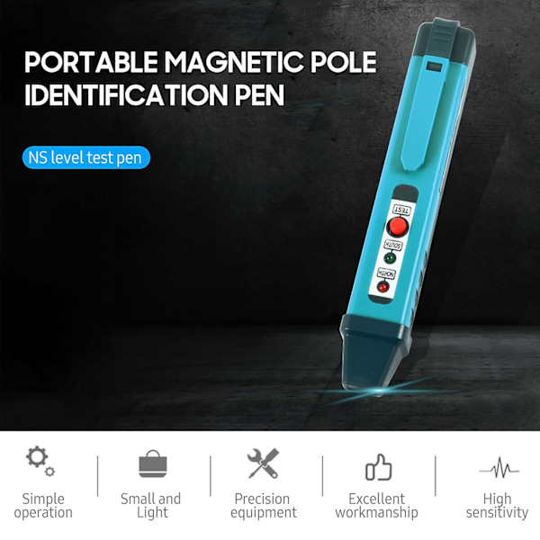 Magnetisk Polpenna Polaritetstestare N/S Pol Identifieringsverktyg Nord & Syd Magnetisk Pol Identifierare Magnetdetektor