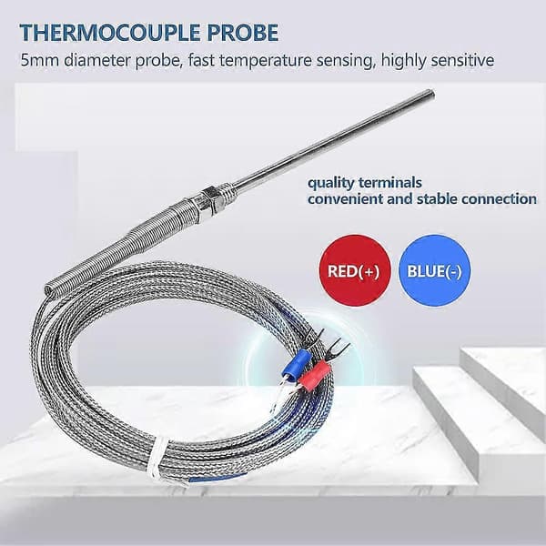 M8 Gänga Typ K Termoelement Temperatursensor Sond - 0-400 Område, 100mm Längd