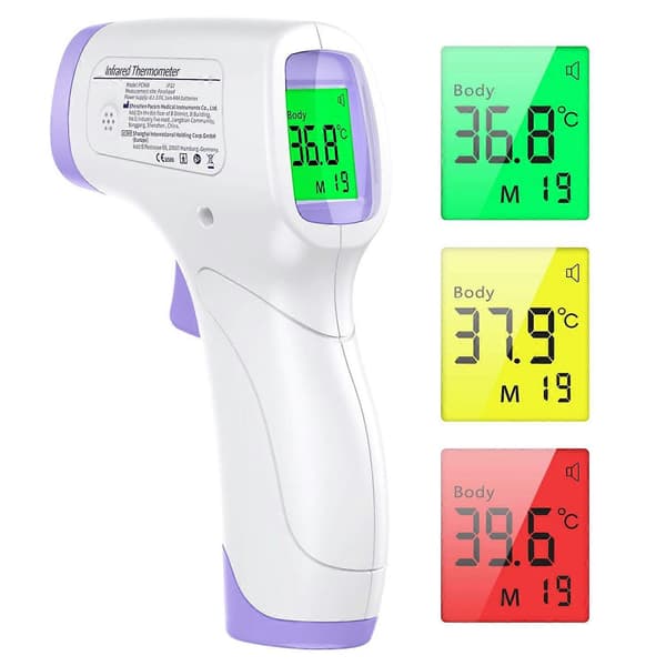 Panntermometer för vuxna, kontaktfri termometer med LCD-display, infraröd panntermometer