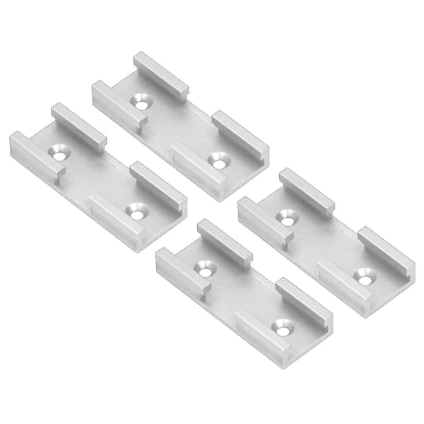 4 stk. T-spor kryssdeler Aluminium Legering Trebearbeiding Kryss-spor Kobling for Snekker Sølv