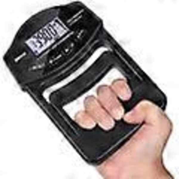 Grebstyrketester, 180 kg digital hånddynamometer grebsstyrkemåler USB LCD-skærm hånd sort