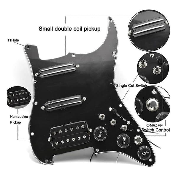 Elektrisk Gitarr Pickguard Pickup med Singlecut-Koppling Förladdad Gitarr Pickguard för Strat G