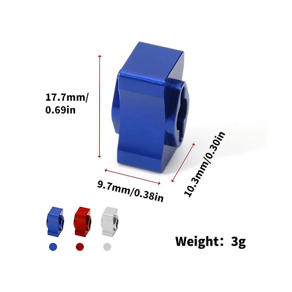 Metall Differensial Spool Differensial Locker Spool for DR10 No Prep RC Drag Car Oppgraderingsdeler, Blå