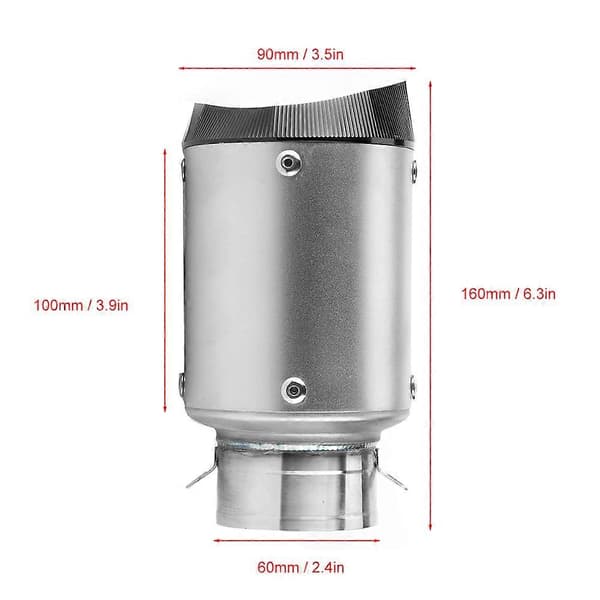 Racing Udstødningsrør Escape Pipe Tip Titanium Tailpipe Motorcykel Tilbehør 60mm 2.4in Universal Modifikation
