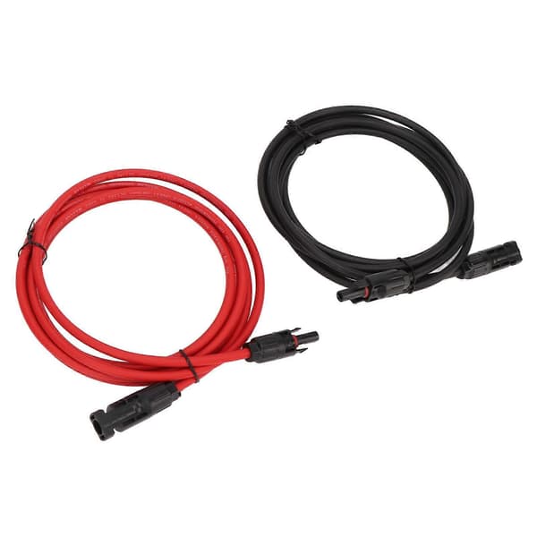 1 Par Solarkabel Förlängningskabel 6mm2 PPE Koppar Isolerad Solpanel Kabel Adapter för RV PV System 4m / 13.1ft