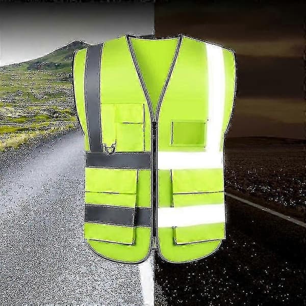 Reflexväst Auto med ficka Reflex Säkerhetsväst Skyddande Varningskläder SZZK Mesh Fabric