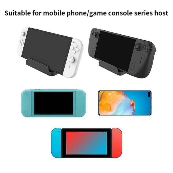 Spelkonsolstativ Bärbar Värmeavledning Halksäker Universal Videospelvärdbas för Steam Deck/Switch OLED/Switch/Lite/Telefon