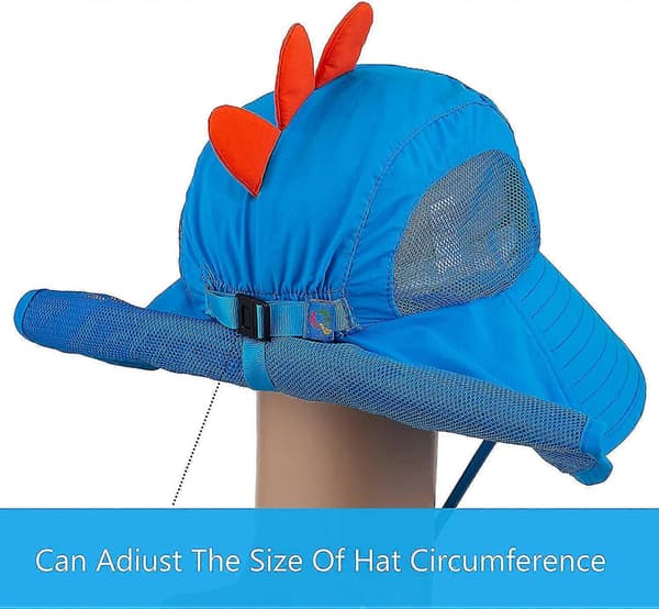 Solhatt for barn, UPF 50+ beskyttelse for gutter og jenter, strandhatter med bred brem og justerbar hakestropp med netting