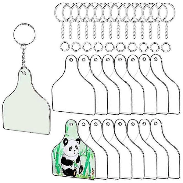 90 kpl akryylisia avaimenperäaihioita DIY-avaimenperäaskarteluprojekteihin vinyylitöihin