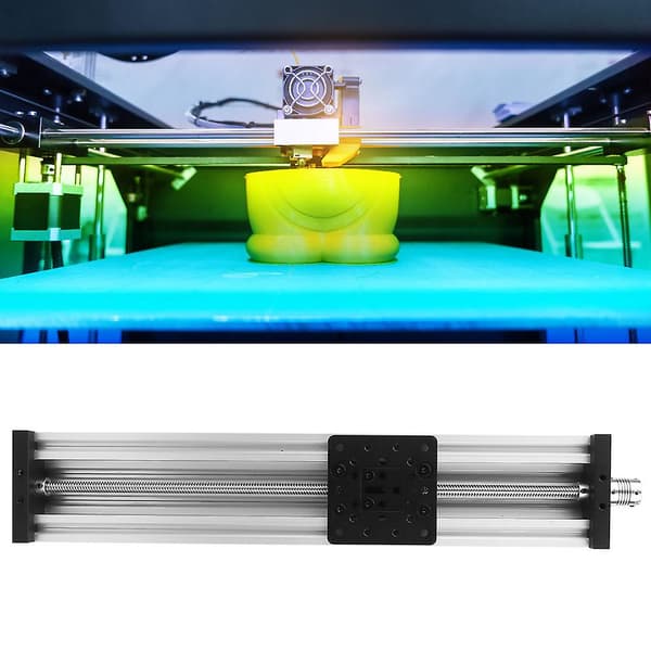 Skrue Slide Lineært Bord Aluminium Legering 3D Printer Graveringsmaskine Bly 2mm Sort/SølvSølv 350mm