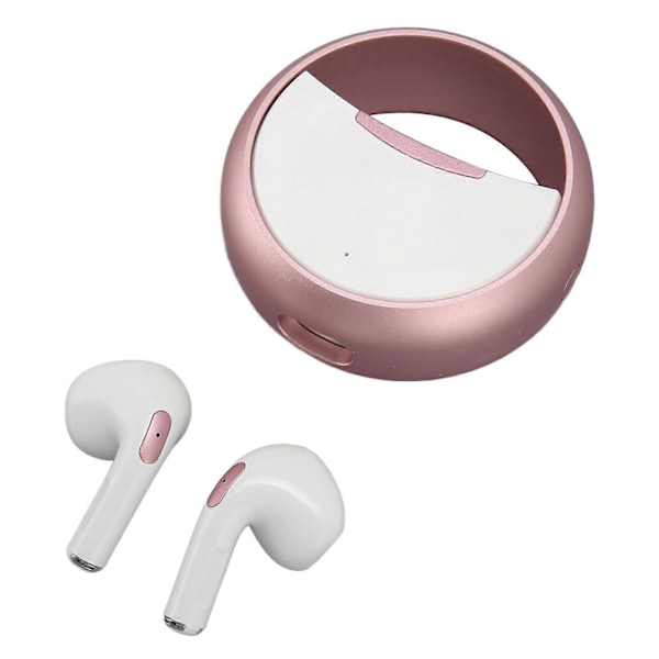 Langattomat Bluetooth 5.0 -nappikuulokkeet, joissa on melunvaimennus, stereokuulokkeet, metalliset 360 astetta kääntyvät kuulokkeet musiikin kuunteluun, pelaamiseen ja puheluihin, pinkki