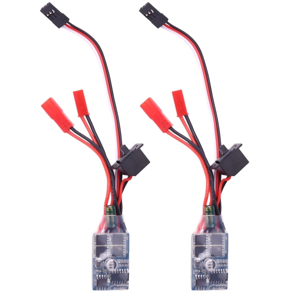 2x RC ESC 10A Børstet Motor Hastighetsregulator For RC Bil Båt Uten Bremse