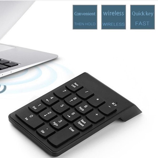 Trådløst 2.4 numerisk tastatur 18-tasters Bluetooth-tastatur Office Mini-tastatur egnet for virksomheter