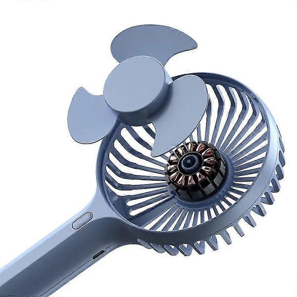 Håndholdt Lille Ventilator Mini Bærbar Lommeventilator USB Telefonholder Blå